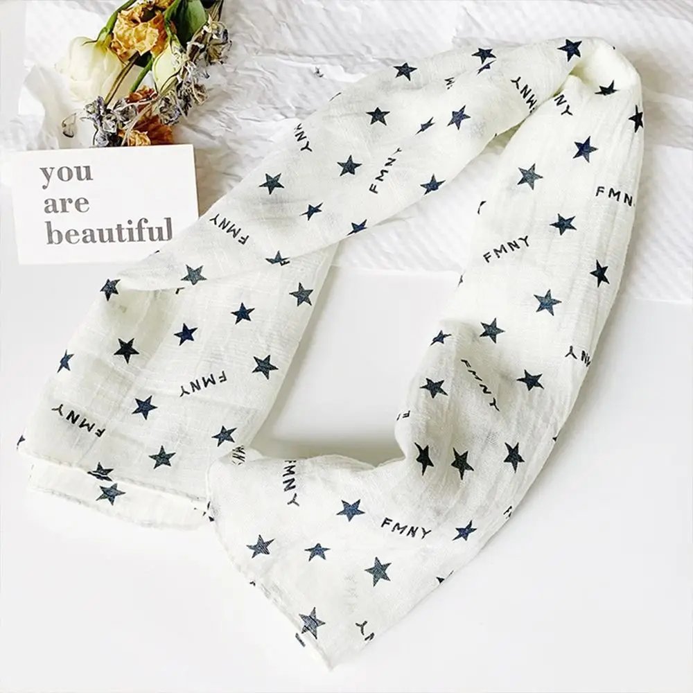 Picture 4: Fashionable Y2K Star-print Scarf Star-print Versatile Headscarf Elegant Foldable Head Wrap Women