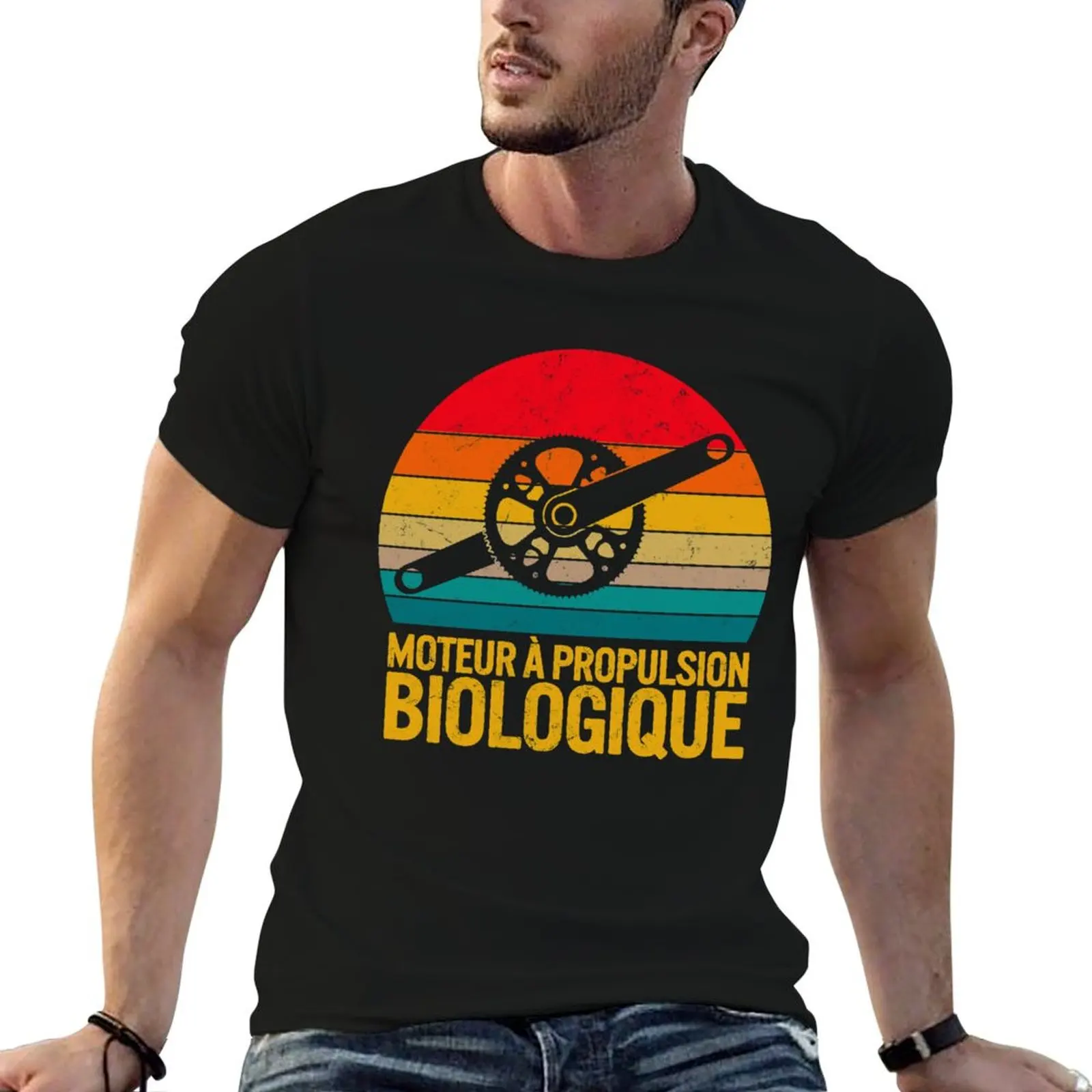 T-shirt Moteur à Propulsion Biologique pour Hommes, Cadeau d'Anniversaire, Cycliste, Vélo, Humour Drôle, T-shirt