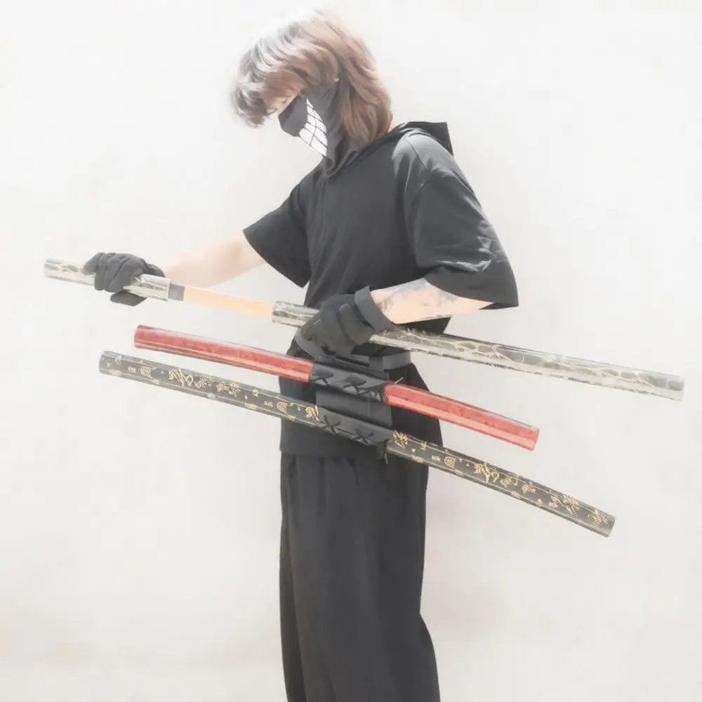 Plastic Bamboo Holder Display Rack Stand Leather Shoulder Harness Waist Belt For Medieval Costume Prop