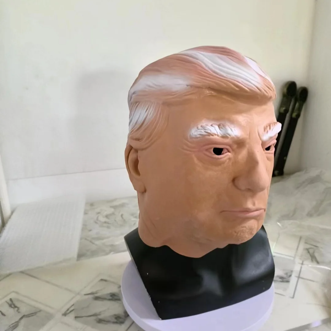 The USA President Latex Full Face Cosplay Máscara, Paródia Engraçada de Celebridades, Presidente Vermelho, Halloween Prop, Horror Chapelaria