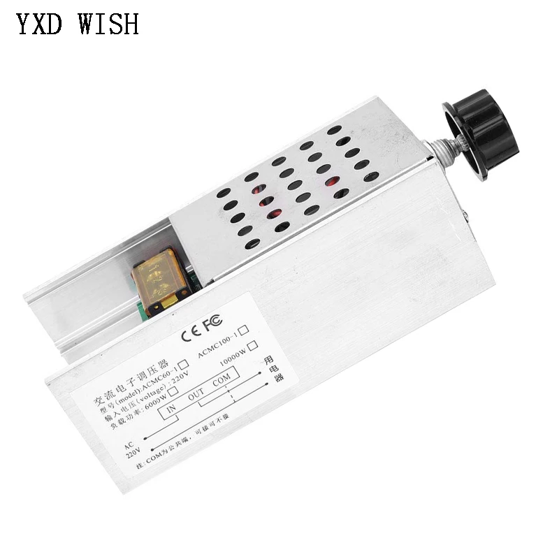 AC 220V 6000W SCR Voltage Regulator Controller Electronic Dimmer Thermostat Motor Speed Controller Volt Regulater Mold with Case