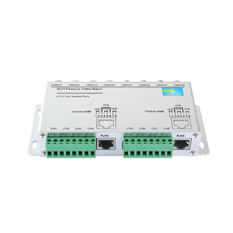 Imagem -03 - Vídeo Balun Adaptador Transmissor Transceptor Passivo Bnc para Utp Cat5 Cat5e Cabo 720p 1080p 4ch 8ch hd Cvi Tvi Ahd Canais