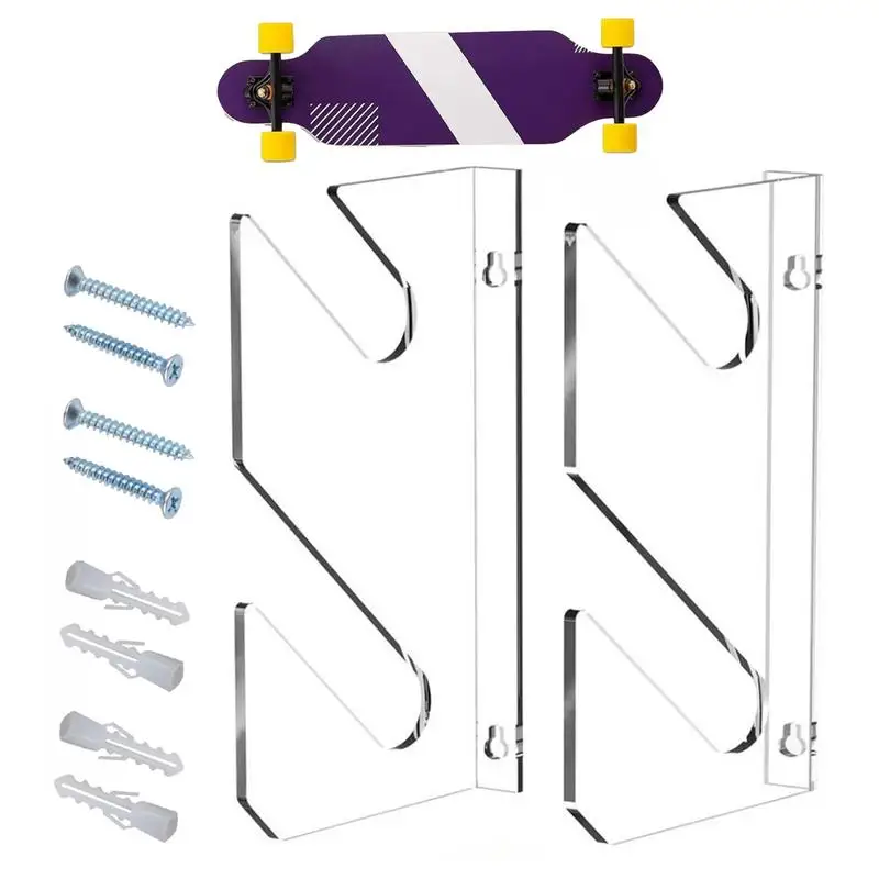 Skateboard Display Rack 2-Layer Transparent Skateboard Rack Display Standard Skateboards And Longboards Racks For Exhibit Halls