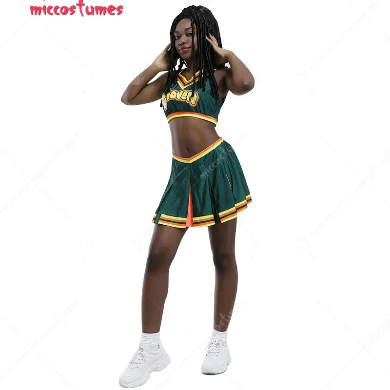 

25COSWomen Gilrs costume Clovers Green Cheerleader Clovers uniform Cosplay Costume Women Halloween Outfit