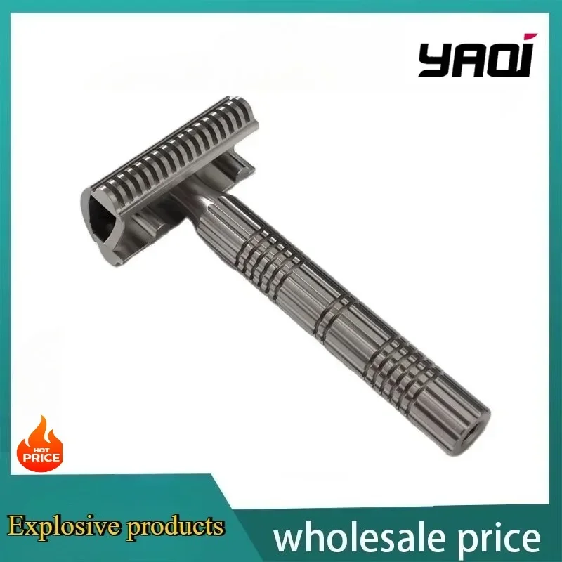 YAQI Razor Raw Color Version Bohemia 316 Stainless Steel Adjustable Baseplate Men Safety Beard Shaver Collectibles