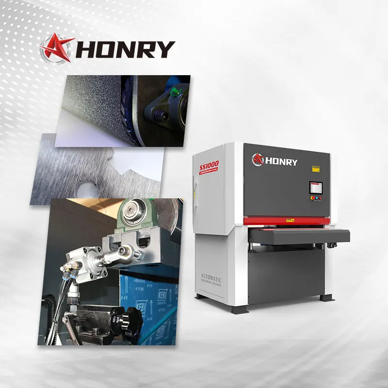 Honry SS1000 Deslagging Wide Belt Sanding Polishing Deburring Machine with Hairline Function