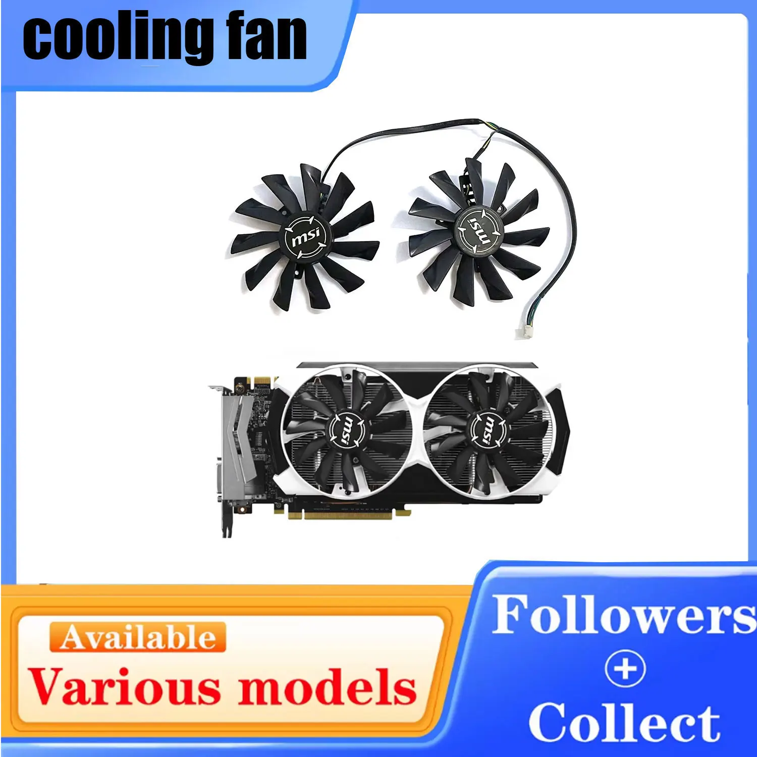 95MM 4PIN PLD10010B12HH 2 fans suitable for MSI GTX 960 970 980 980Ti GTX960 GTX970 GTX980 GTX980Ti ARMOR cooling fan