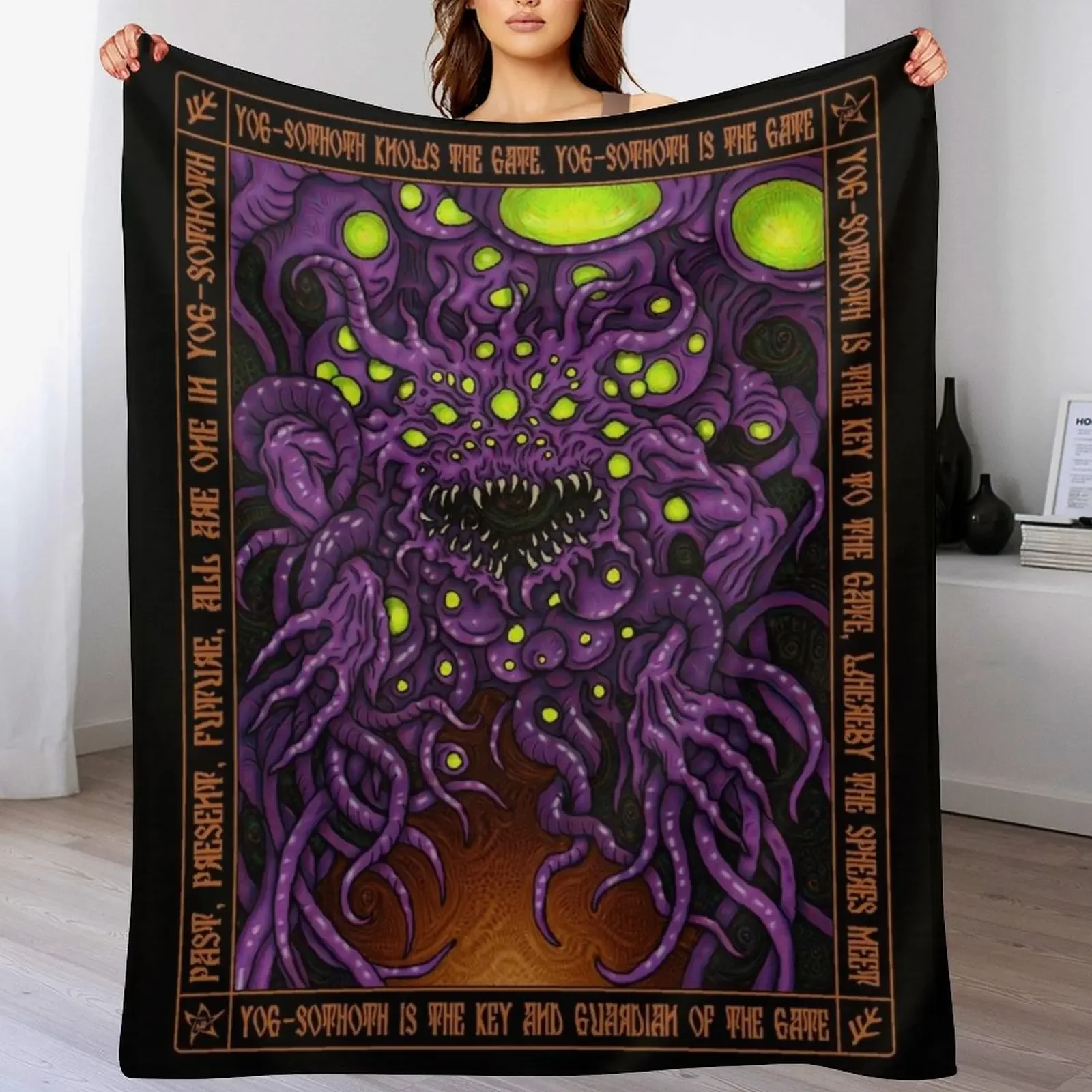 

New Yog Sothoth Icon - Azhmodai 2018 Throw Blanket Cozy Sofa Blanket for TV Watching Napping