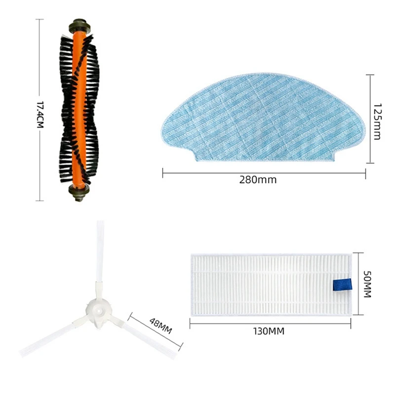 สำหรับ upcan Rowenta Tefal 20 40 RG6825เครื่องดูดฝุ่นหุ่นยนต์ X3 isweep อะไหล่แปรงด้านข้างตัวกรอง HEPA