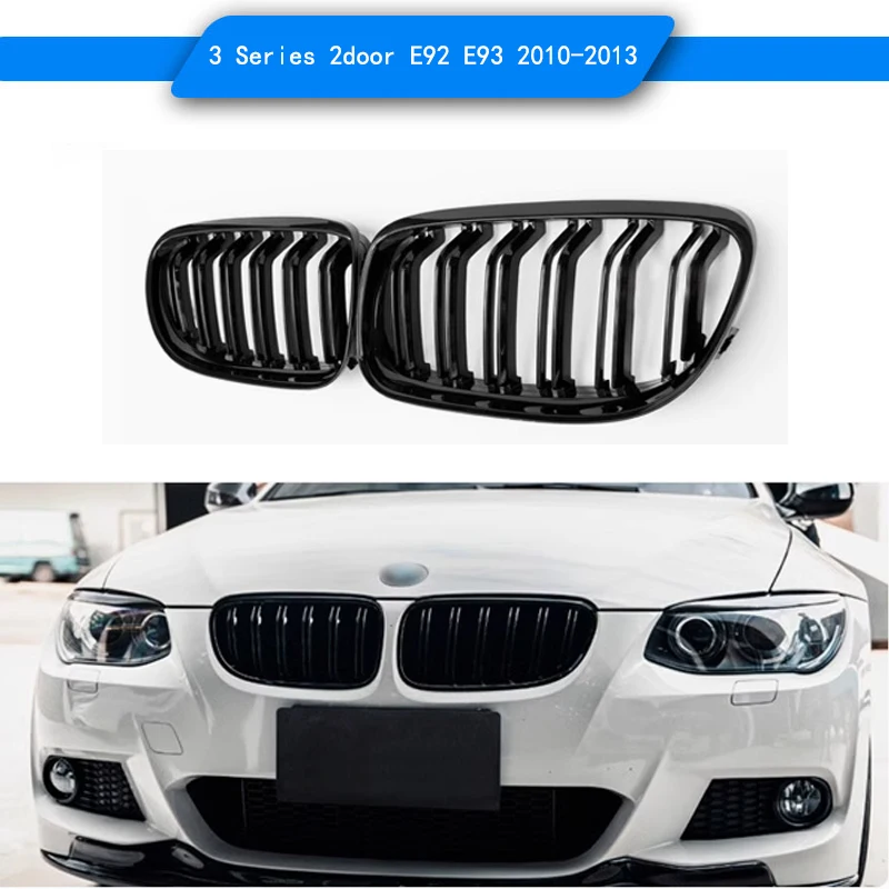 2 Slat style Grill Fit for BMW 3 series 2DOOR E92 E93 2010-2013 Gloosy Black or M Color Front Grill 3 series e92 e93 2010-2013