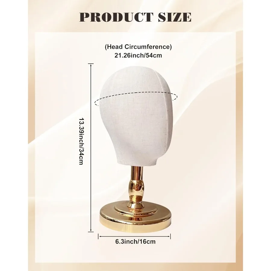 حامل رأس شعر مستعار غير قابل للدبابيس مقاس 21 بوصة لعرض الشعر: رأس عارضة أزياء بقاعدة كروم قابلة للتعديل مع كتلة قماشية تدعم مثالية لـ W #4