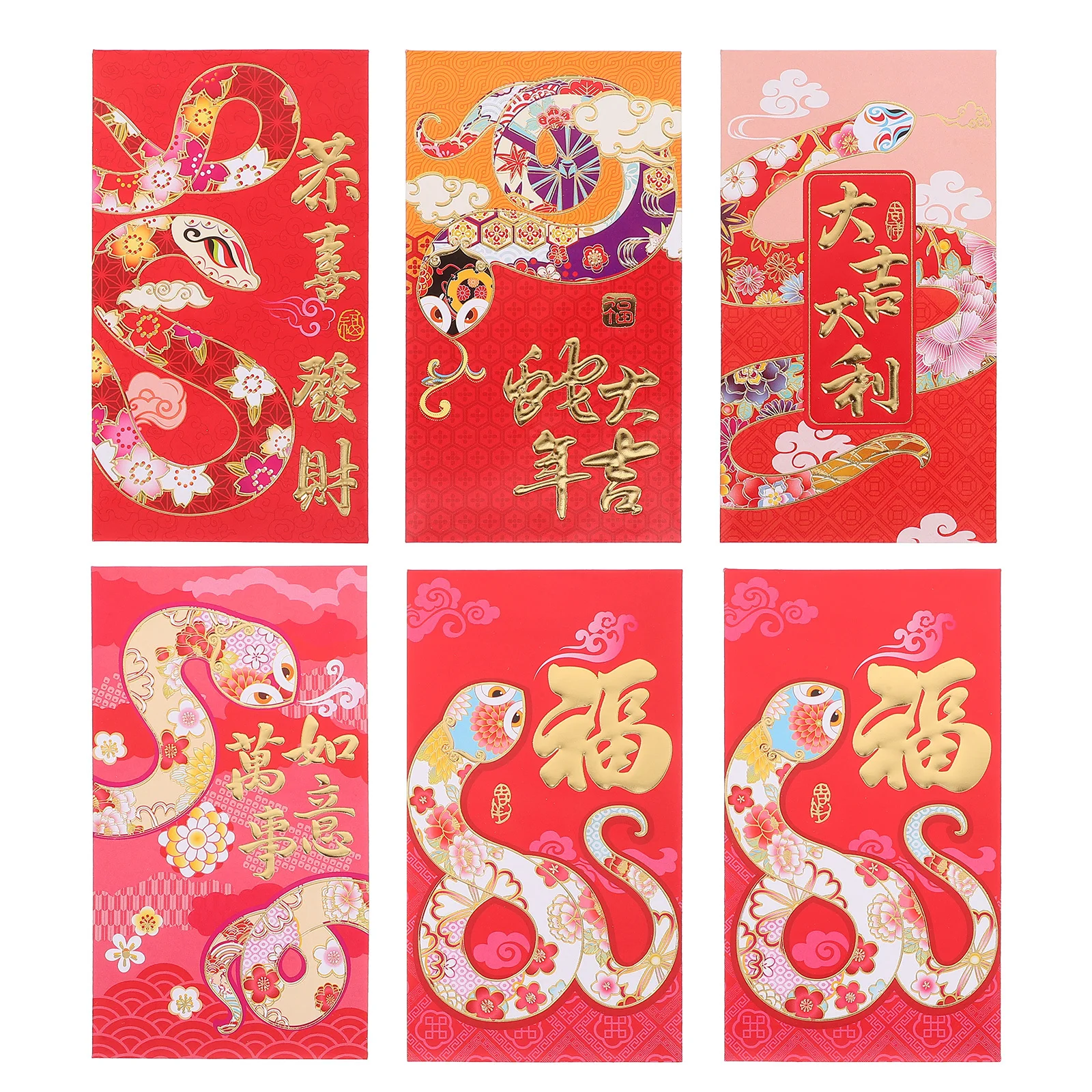 

30 шт., красные конверты для весеннего фестиваля, китайский Новый год, змея, счастливые деньги, денежный пакет, праздничный подарочный набор конвертов