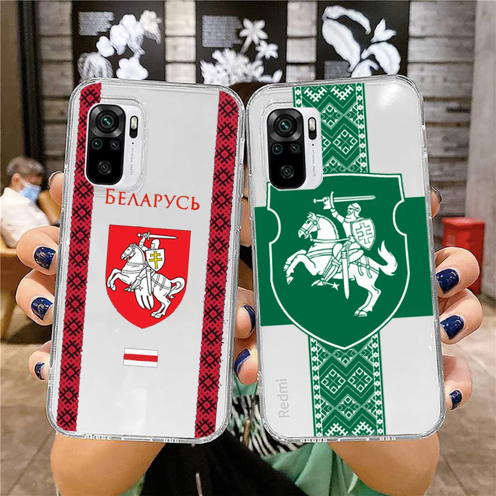 Belarus flag fashion design pattern Transparent phone case for xiaomi redmi mi note 7 8 9 10 11 12 k40 pro t s ultra lite