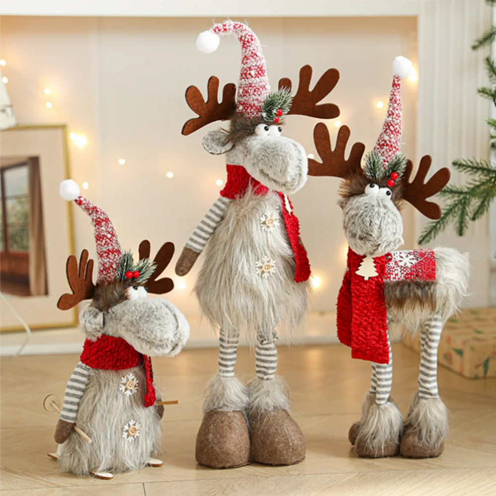 

New Christmas Atmosphere Layout Christmas Elk Doll Gift Christmas Tree Window Decoration Ornaments In Stock
