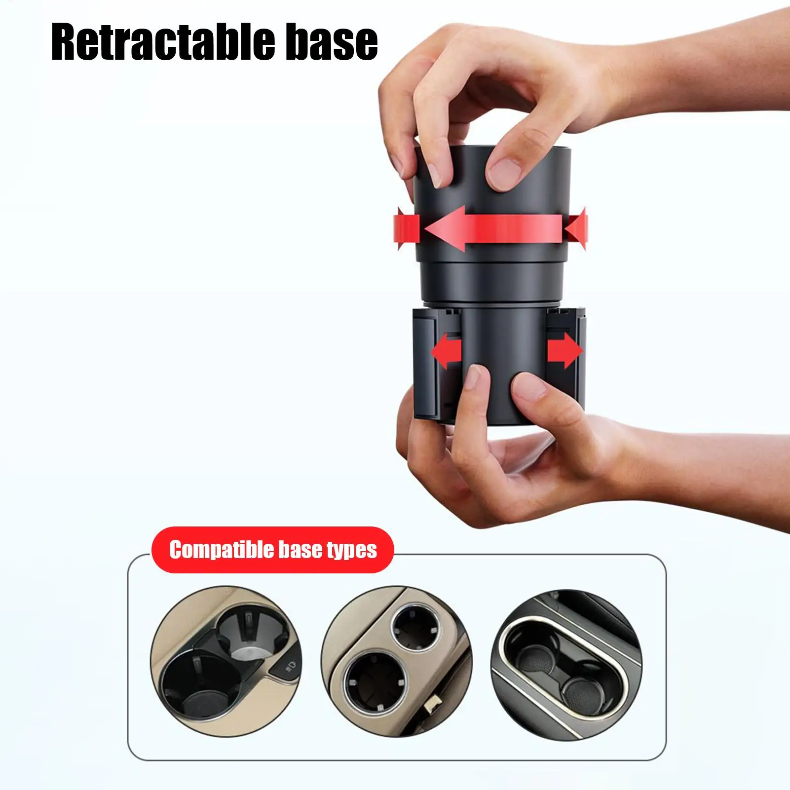 

Подстаканник для автомобиля, портативный расширяемый регулируемый автомобильный подстаканник, расширитель с лотком для путешествий, длительного вождения, поездок на работу