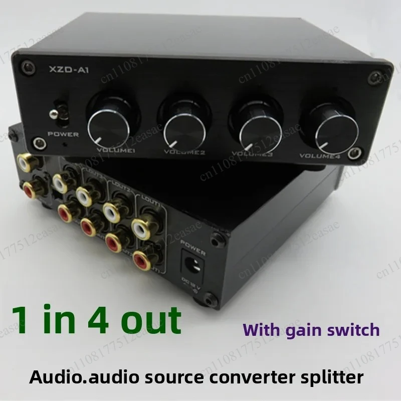 HiFi Lossless Audio Splitter, High Fidelity Audiophile 1 Input 4 Output Audio Distributor