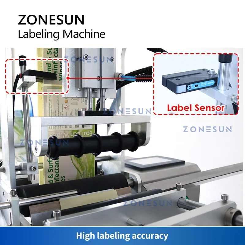 ZONESUN ZS-TB101 Tabletop Round Bottles  Labeling Machine wit Printer Water Beverage Cosmetic Container Label Applicator