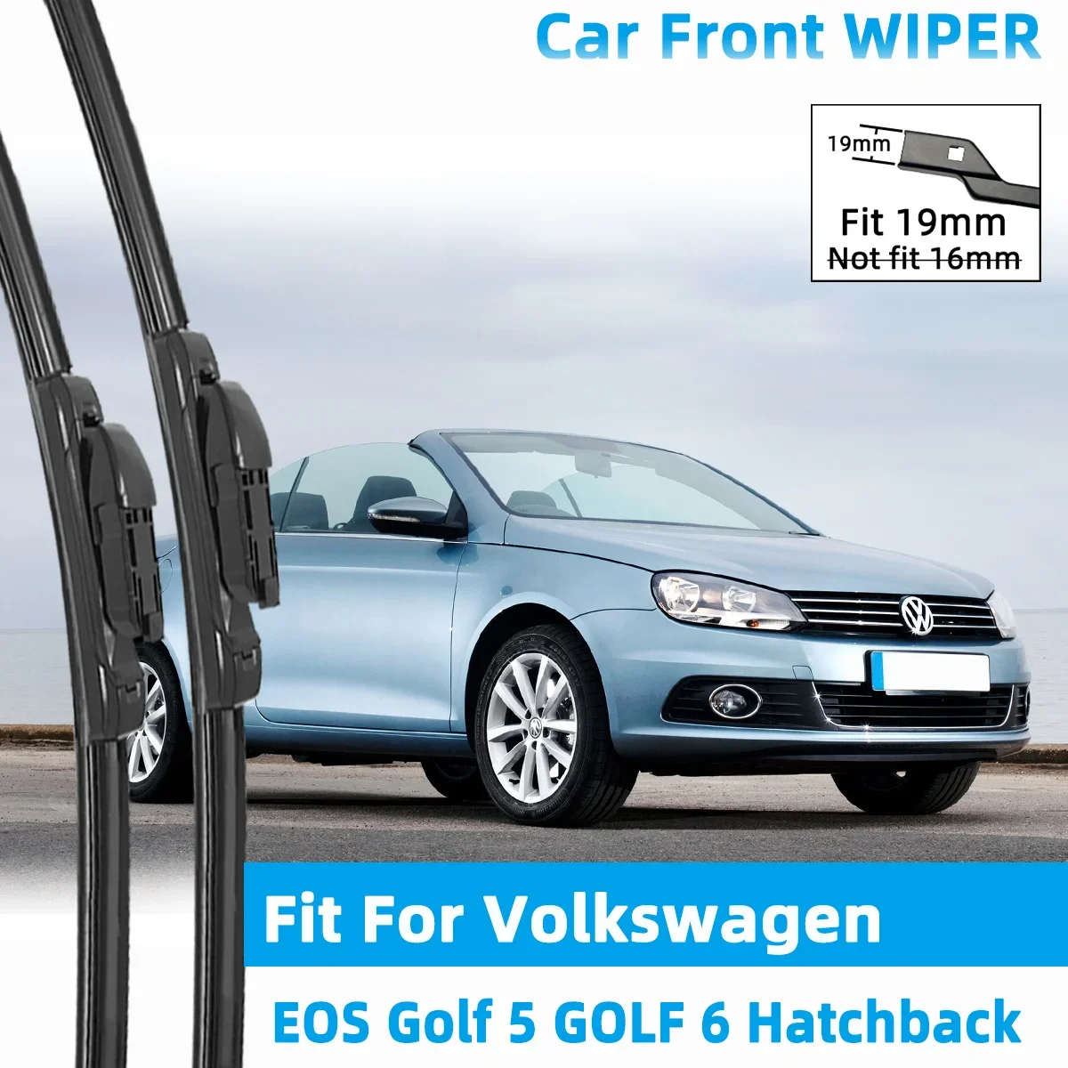 

Front Wiper Accessorie Double Rubber Car Wipers for Volkswagen EOS Golf 5 Golf 6 Hatchback 2005-2012 Wipers Brushes New Upgraded