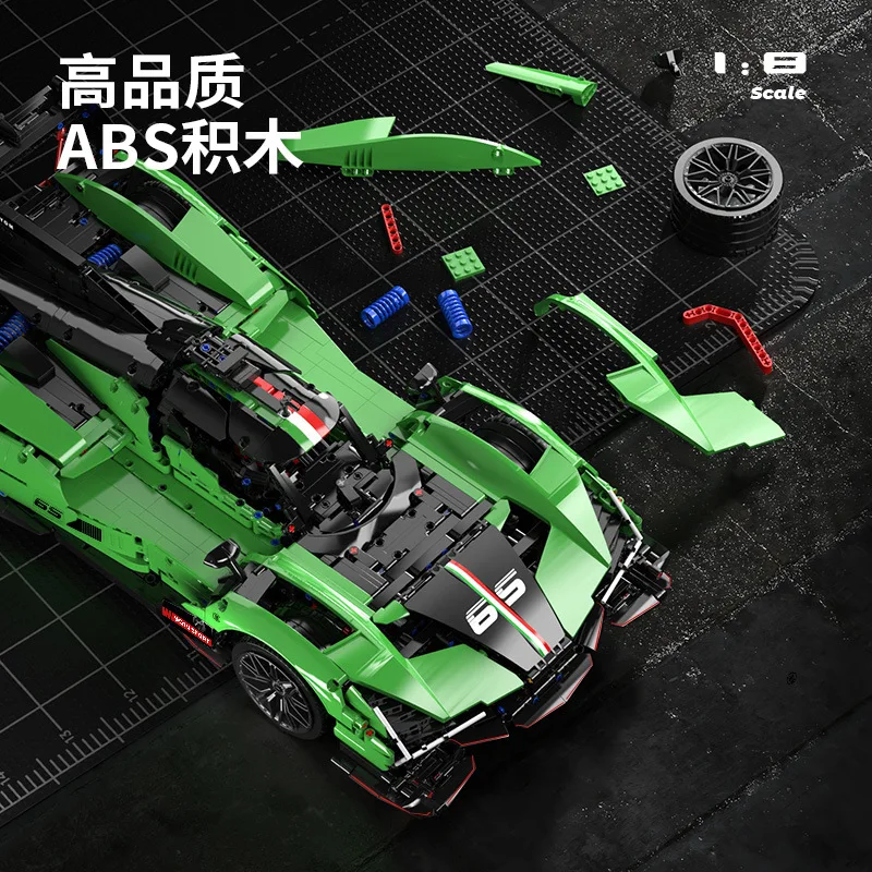 IN STOCK MOC Technical 1:8 Remote Control Sports Car Building Blocks Bricks Model Assembling Toys for Children Birthday Gift Set