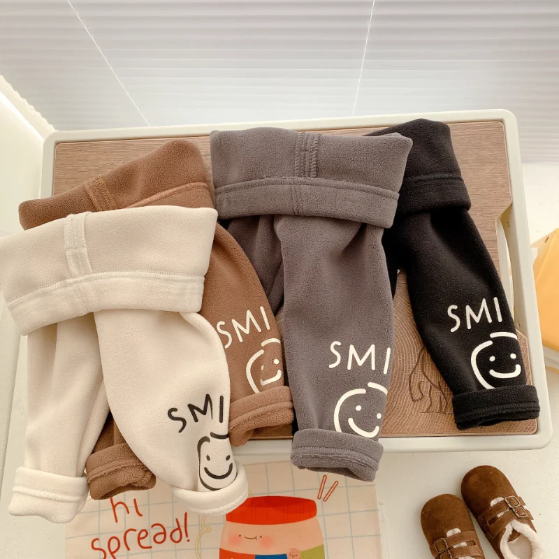 

Winter Children's Cashmere Leggings Pantalones Baby Boys Thicken Casual Pants Toddler Girls Fleece Pants Kids Clothes