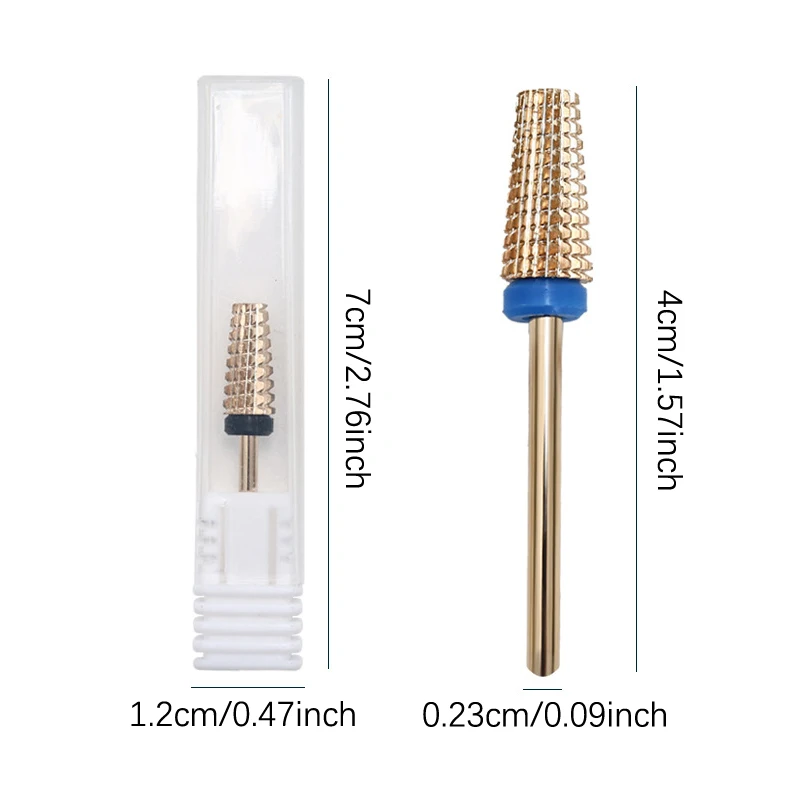 Milling Cutter Golden Tungsten Carbide Nail Drill Bits For Electric Nail Drill Manicure Machine Pedicure Nail Files Accessories