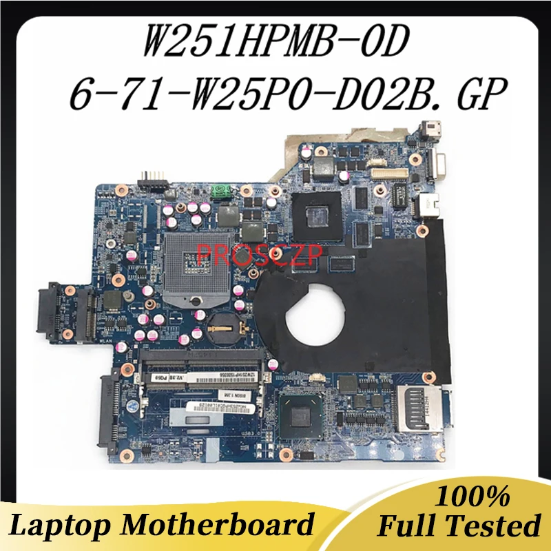 

High Quality Mainboard For Clevo W251HPMB-0D Laptop Motherboard 6-71-W25P0-D02B.GP With HM65 N12P-GV2-A1 GPU 100% Working Well