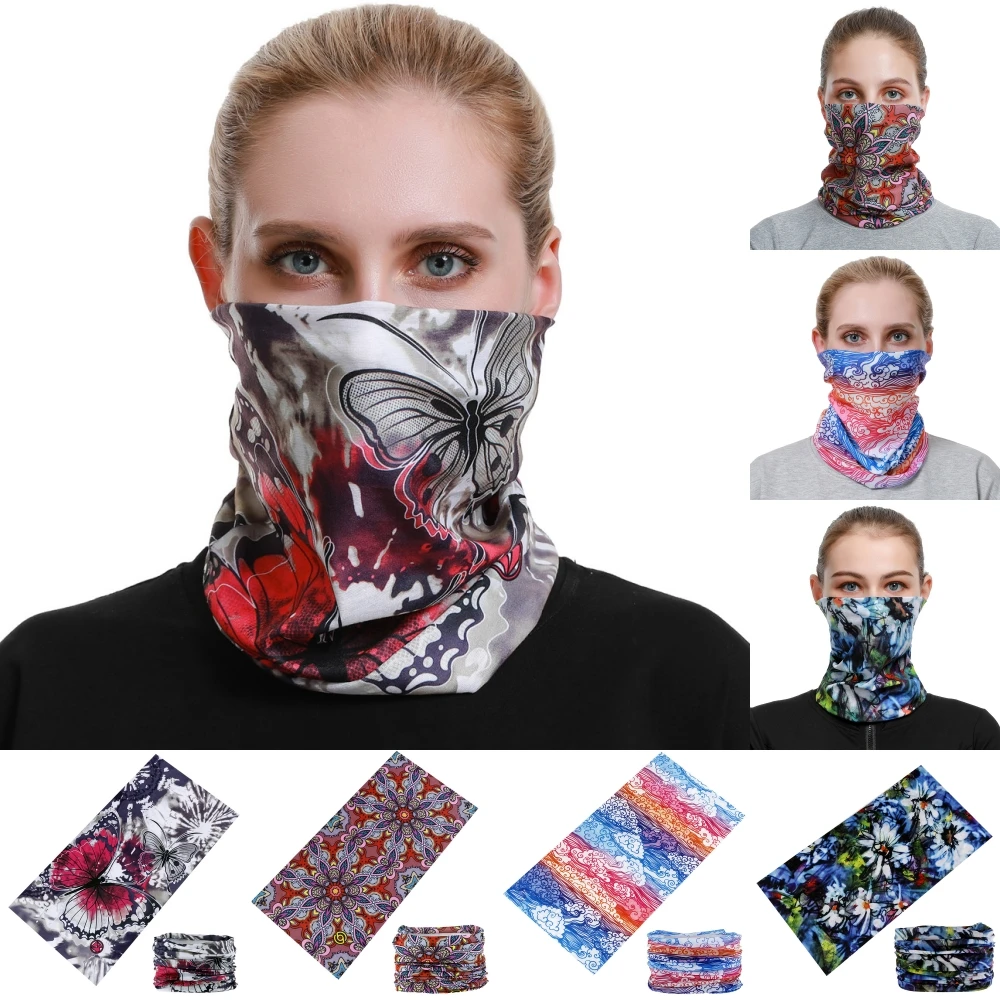 

Beautiful Butterfly Headscarf For Women Multi Use Cycling Bandana Sun Protection Face Mask Female Sports Balaclava Flower Scarf