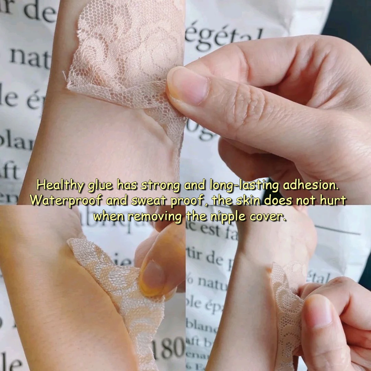60PCS Kant Tepel Cover Ultra Dunne Onzichtbare Ademende Niet-geweven Stof Nubra Pasties voor Plunge Bras Gezonde Lijm beha Pads
