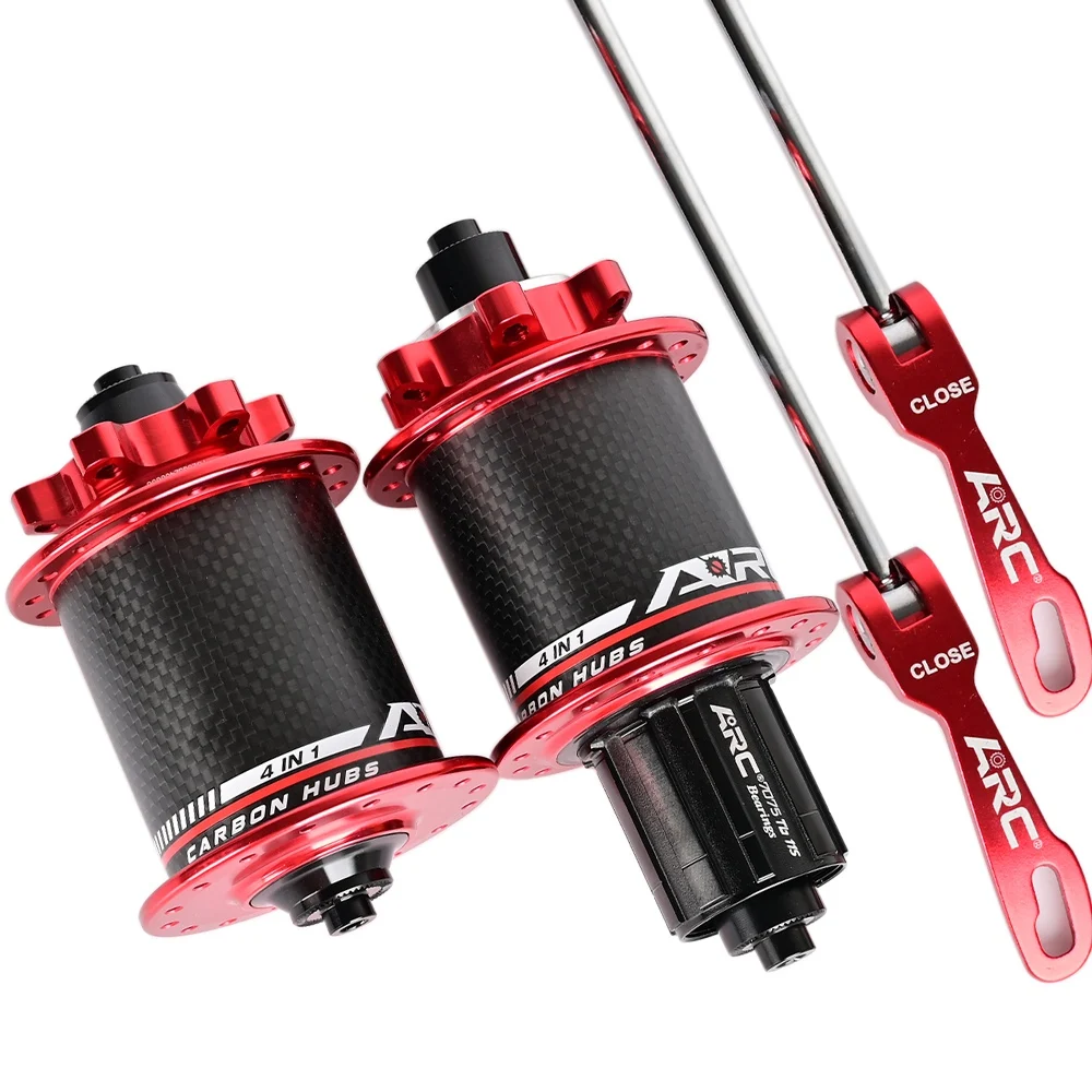 

Arc Mt010 Carbon Fiber Mtb Hub Mountain Bike Hubs 4 Bearing 6 Pawls 114 Click 8-11 Speed 100X9 135X10Mm 32 Holes Red