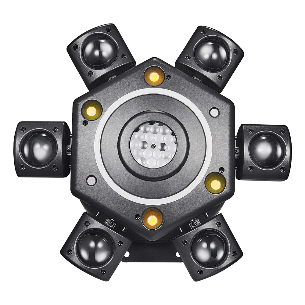 ستة أذرع كشاف إضاءة للحفلات 6x10 واط تتحرك رئيس شعاع ضوء RG الليزر ضوء إحترافي DMX المرحلة كامل اللون شعاع ضوء الدورية ديسكو شريط الحفلات #6