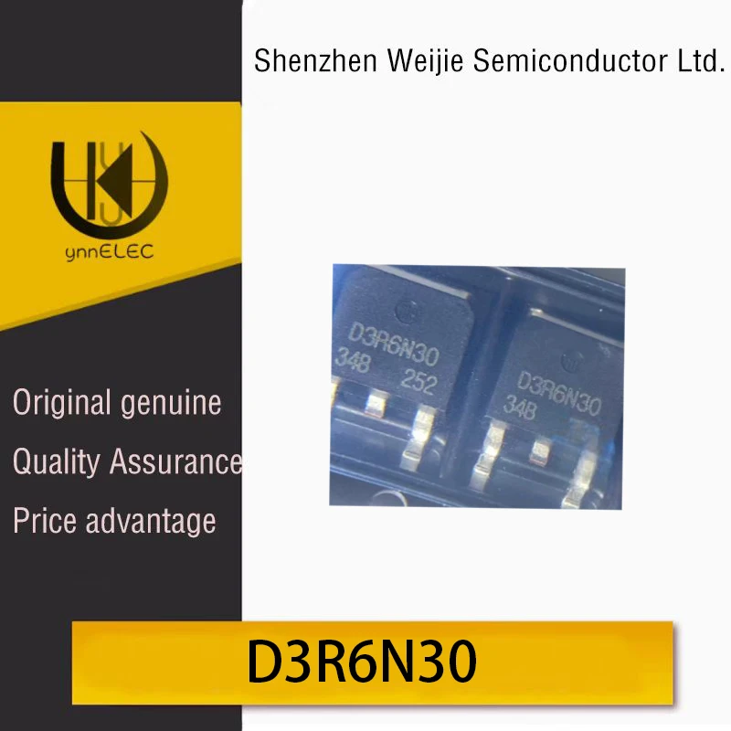 D3R6N30  N-channel 30V 80A TO-252 package MOSFET chip silk screen