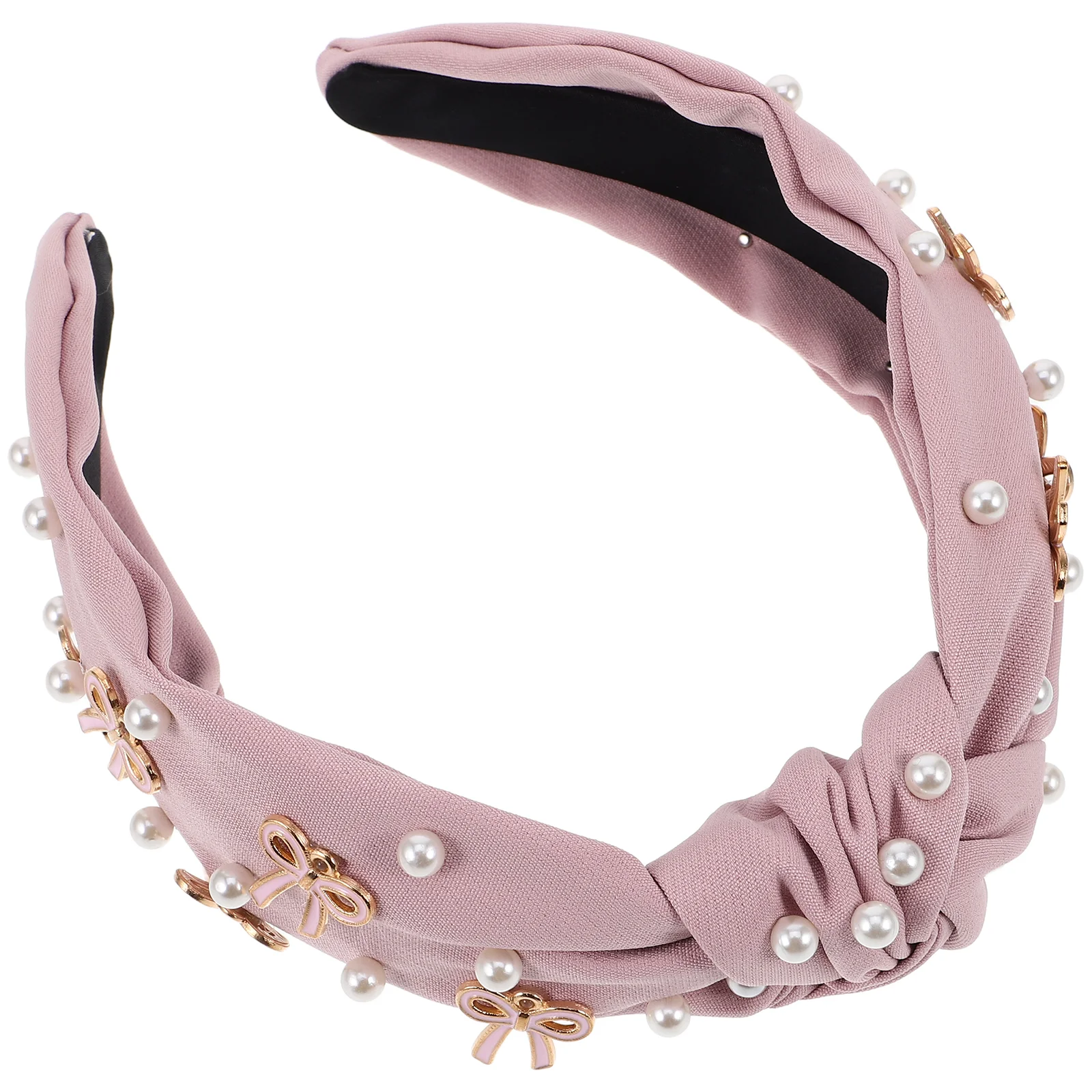 Pearl Knotted Headband for Girls Fake Female Hair Decoration Hairband Ornament Imitated Woven