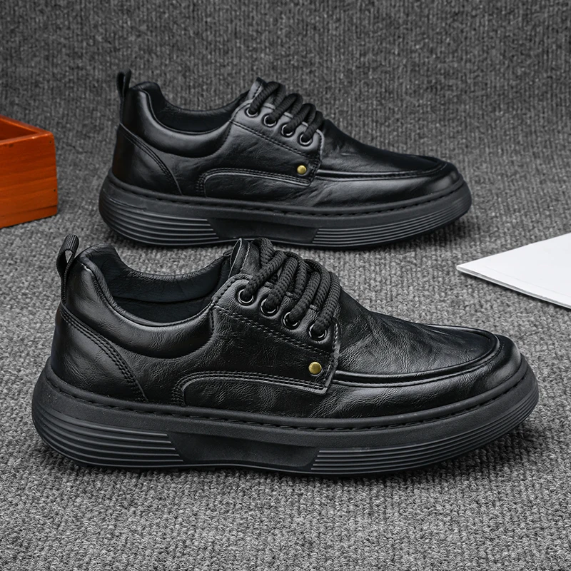 Classici Scarpe casual in pelle PU nera Scarpe da jogging da uomo Scarpe Oxford da uomo