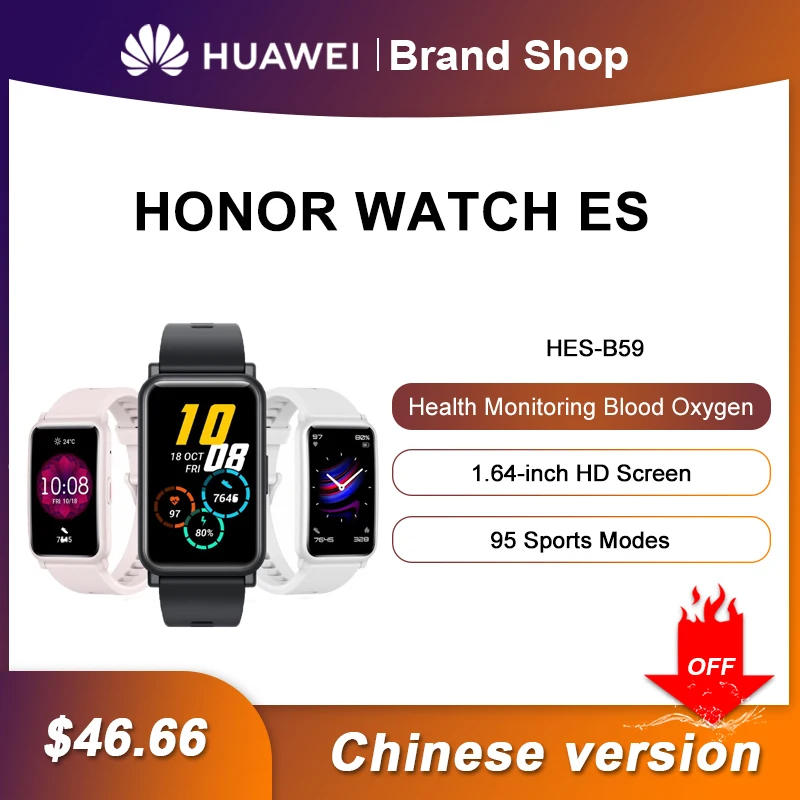 New Original Chinese Version HONOR Watch ES Smart Watch 1.64\'\' 5ATM NFC Health Monitor Fitness Sport Smart Watch For Men Women