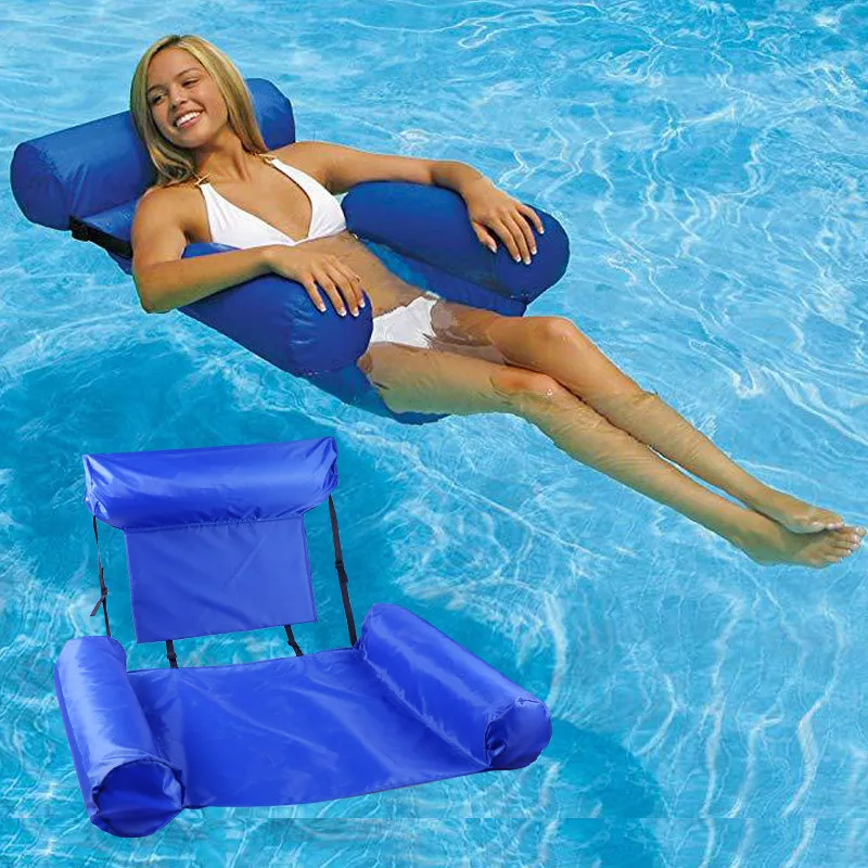 Thickened Oxford Cloth Chaise Lounge Adult Outdoor Swimming Water Recreation Inflatable Floating Bed Summer Leisure Furniture