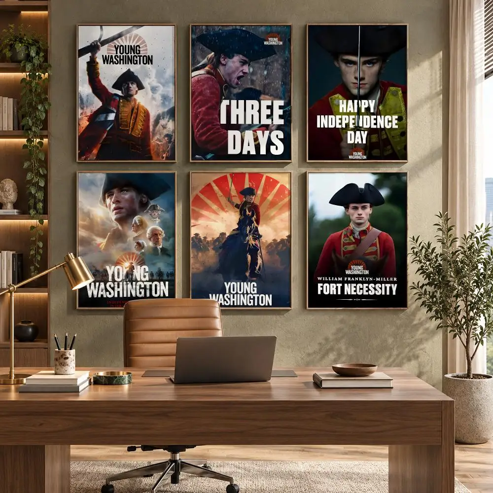 Young Washington Movie Wall Decor Poster HD Waterproof Wall Decal for Study, Living Room & Garage, DIY Great Gift for Fans
