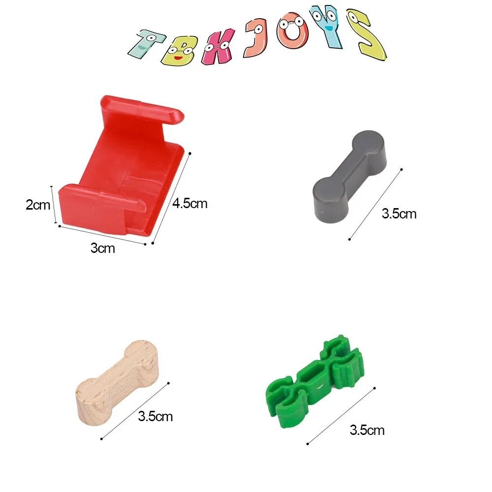 Conector de vía de tren de ferrocarril de madera, accesorios de pista a granel, soporte de juguetes, juguetes de escena de pista a presión de madera, 10 Uds.