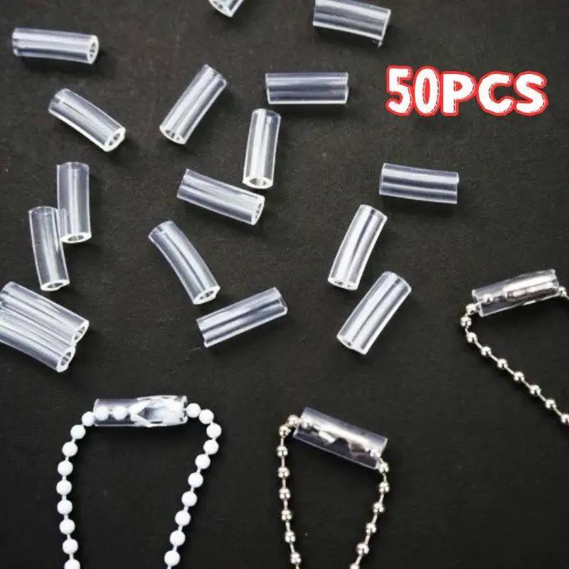 

50Pcs Bead Chain Anti-lost Cover Pendant Acrylic Card Chain Falling Off Key Ring Protective Cover To Prevent Falling Bead Chain