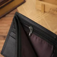 Genuine Leather Mens Wallet Premium Product Real Cowhide Wallets For Man Short Black Wallet Portefeuille Homme Short Purses 5