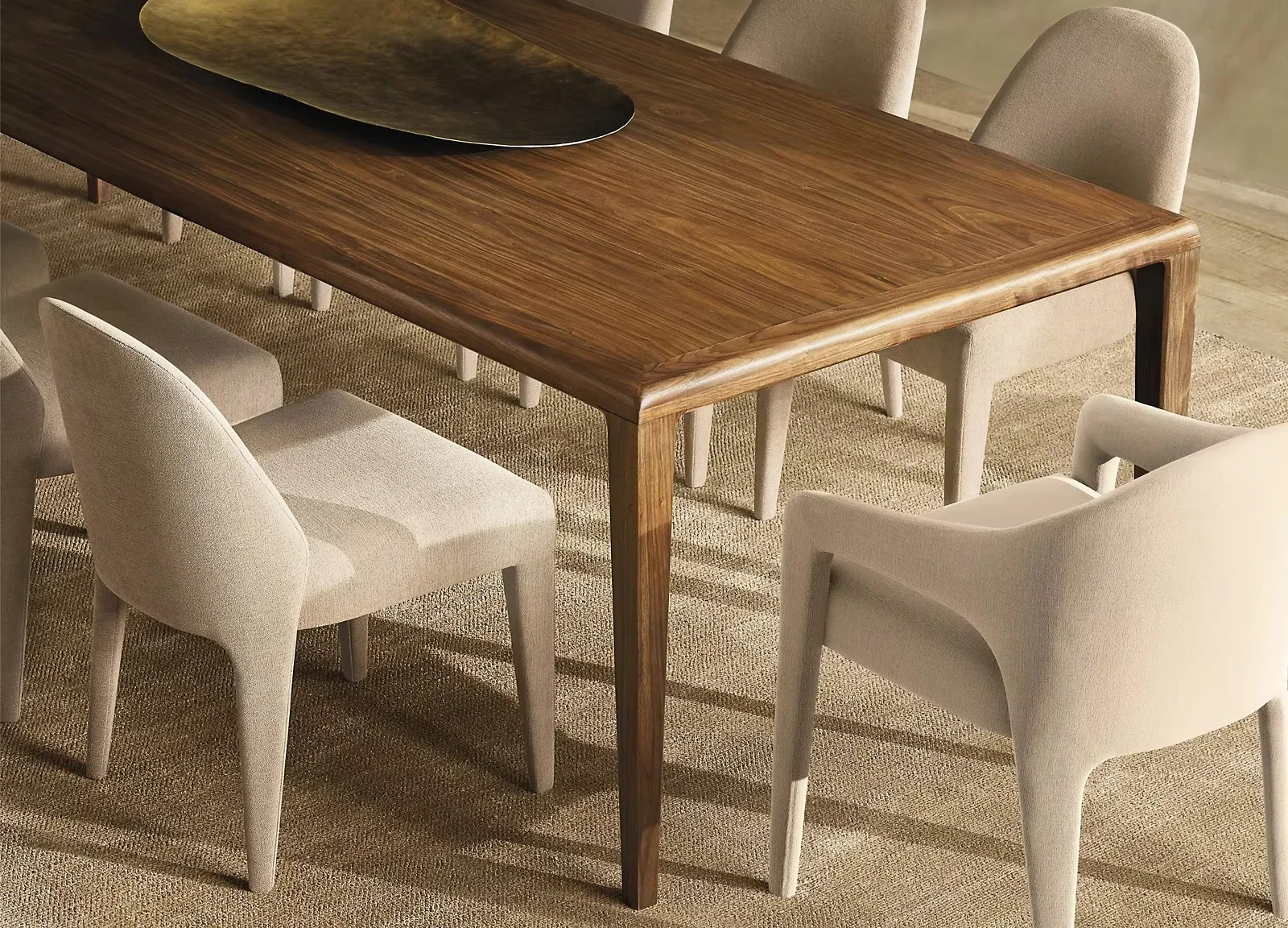 A Factory Luxury Modern Dining Table Indoor Kitchen Furniture Rectangular Solid Oak Wood Dining Table
