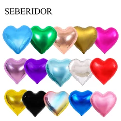 18inch Gold Silver Heart Shape Aluminum Foil Balloon Wedding Event Birthday Party Favor Valentines Gift Lover Anniversary Decor