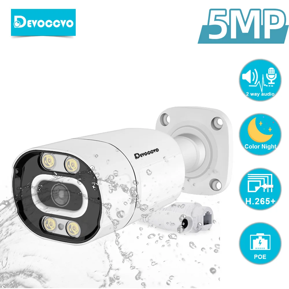 4K 8MP POE IP Security Camera Outdoor Color Night Vision Meatl CCTV Bullet Camera Video Video Surveillance Two Way Audio 5MP