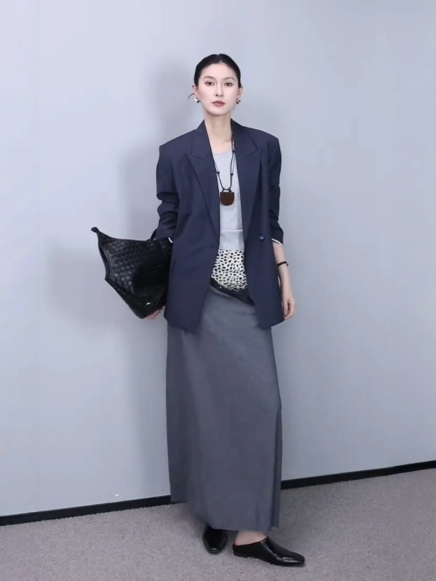 

Юбка Jieji Zhang весна-лето, с высокой талией, А-силуэт, дышащая, универсальная, для офиса, профессиональная, средней длины