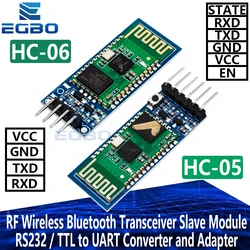 HC-05 HC-06 RF Wireless Bluetooth Transceiver Slave Module HC05 / HC06 RS232 / TTL to UART Converter and Adapter For Arduino