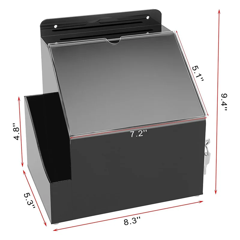【Buy It-Now!】Acrylic Suggestion Box With Lock Wall Mounted Acrylic Donation Box With 5X7inch Sign Slot Office Ballot Boxes