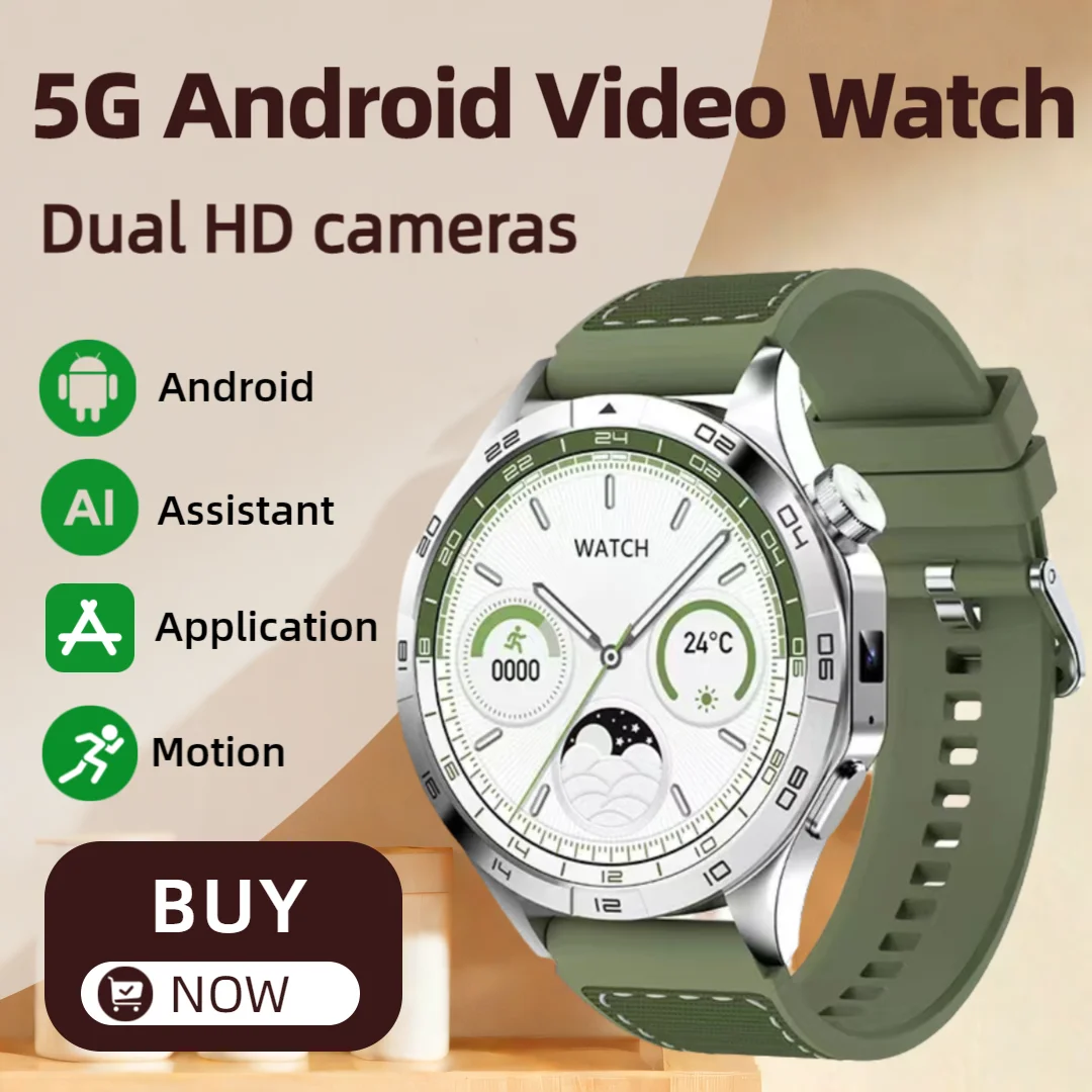 

LM01 8GB+128GB Smart Watch Men Women 4G 5G Network SIM Card Android 1.43'' AMOLED Dual Camera with GPS Wifi Google Play Store