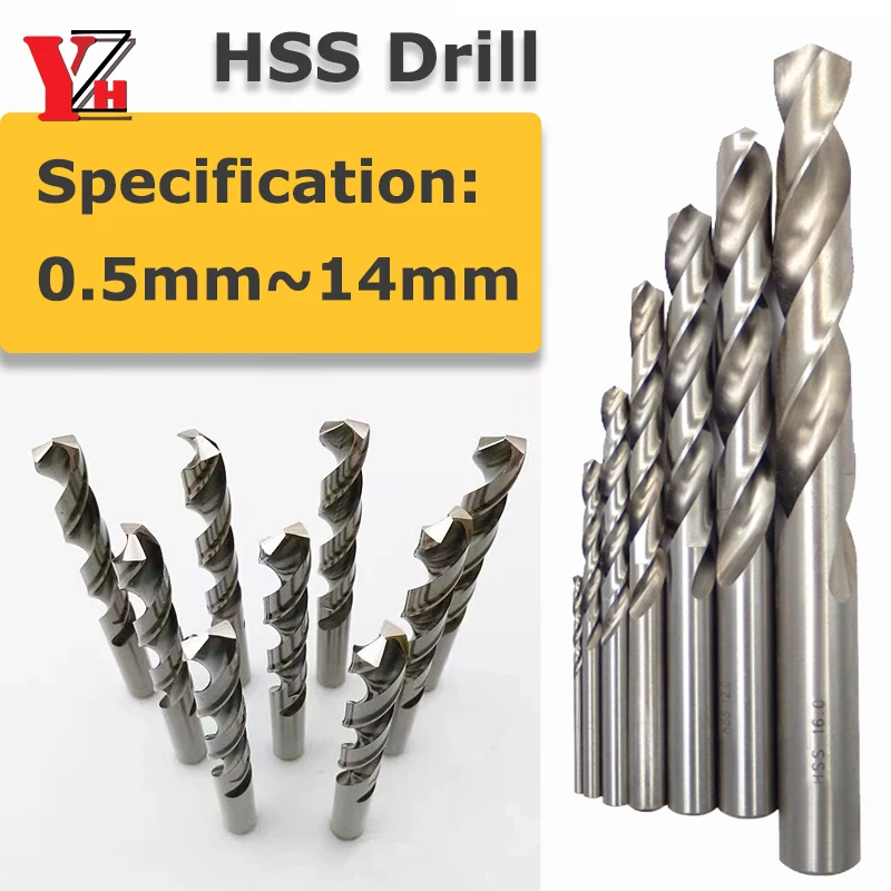 HSS Twist Drill 6542 / 4241 Extra-long Straight Shank Bit Diameter Lengthen Diameter 0.5-14mm Twist Hole Saw Cutter Drilling Bit