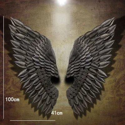 Retro Industrial Wind Decoration Wall Hanging Iron Angel Wing Wall Decoration Murals Wings Bar Coffee Party TV background wall