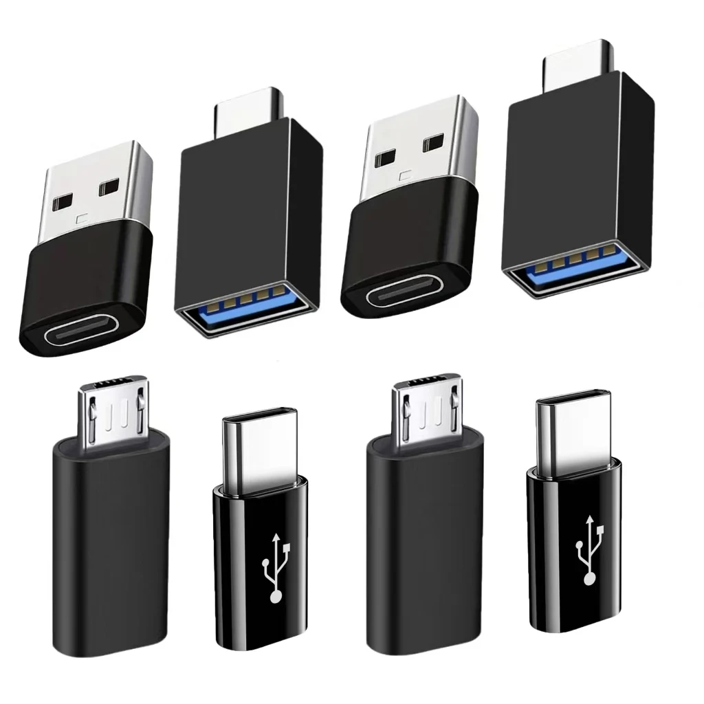 Paquete de 8 Adaptadores USB 3.0 Tipo C Hembra a USB Macho, Conector Convertidor OTG Micro USB a USB-C para Laptop y Smartphone
