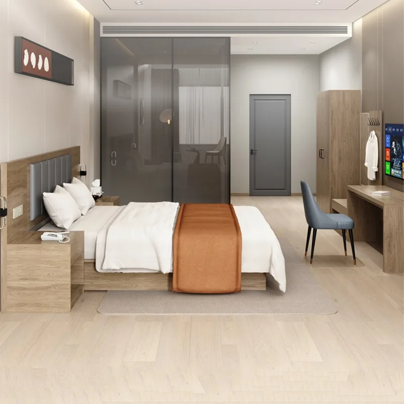 # Modern Double Bed For Hotel Apartments Simple Style Bedroom Furniture For Homestay Express Hotels